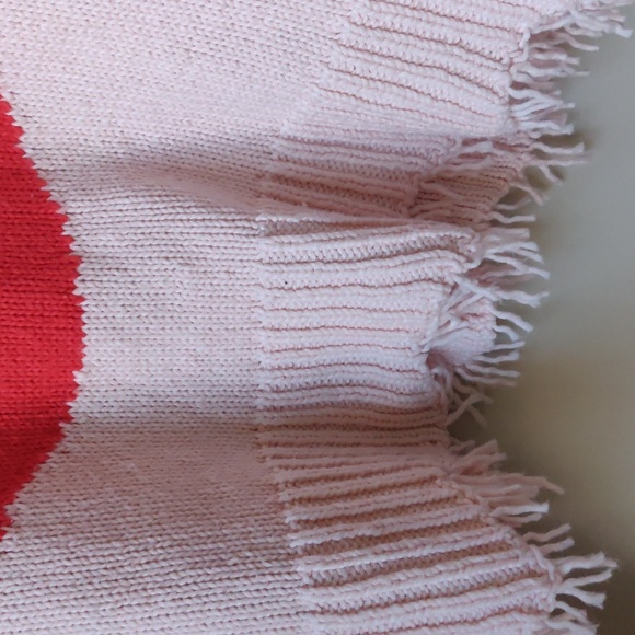 NWT WILDFOX Luna Lip Frayed-Hem Cotton Sweater Pink Small - Picture 5 of 13